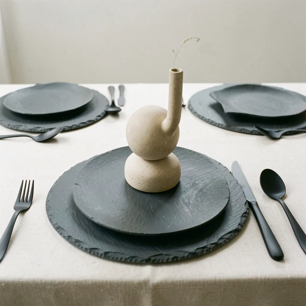 Minimalist table arrangement with clean lines