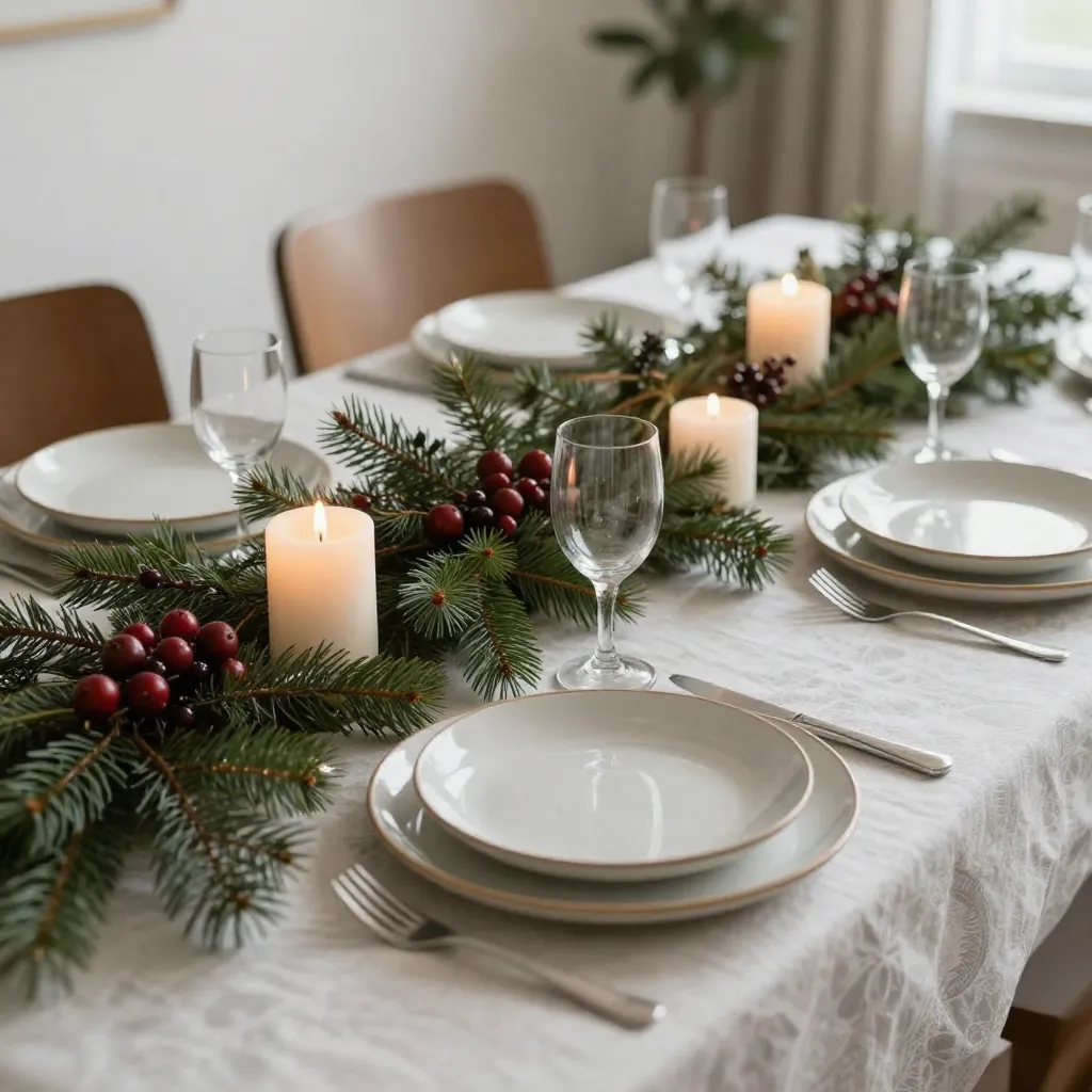 Rustic tablescape featuring natural textures and organic elements